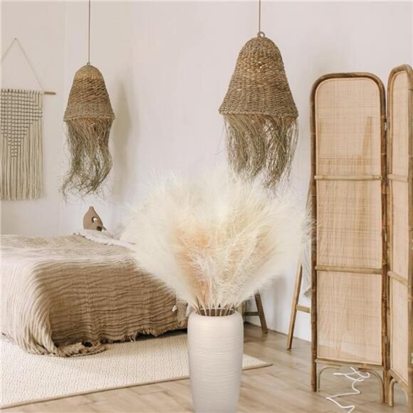 8 Pcs Faux Pampas Grass Decor 38''/97cm Tall Artificial Large Pompous Pompas - Picture 6 of 7